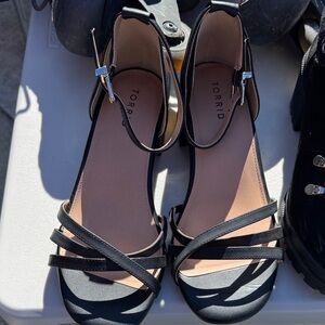 Torrid Black Strappy Sandals with Buckle